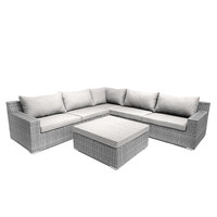 Lounge Set für 7 Personen Colorado Blended Grey mit beigen Kissen