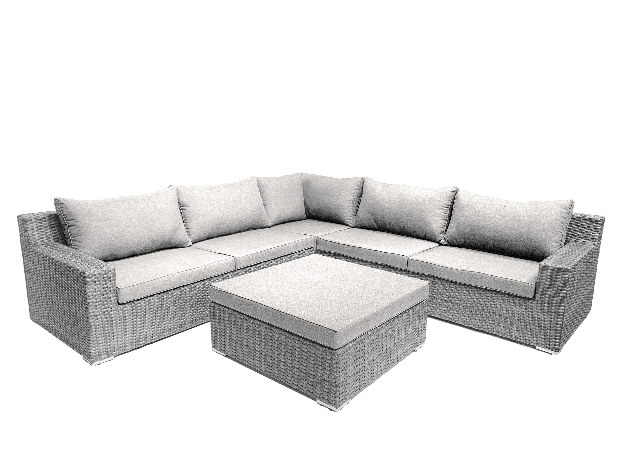 7-person lounge set Colorado Blended Gray with beige cushions | Garden |  Garden Furniture - Yellow Webshop