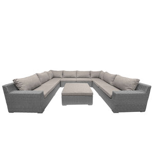 Mondial Living 8-person lounge set Colorado Blended Gray | U-set with beige cushions incl. Hocker