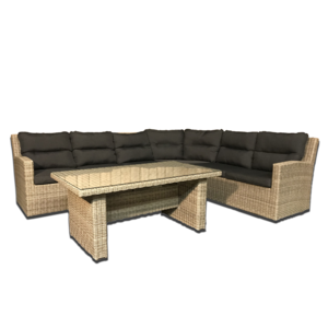 Mondial Living 6-person lounge set Merano Forest Gray | Corner set incl. Table