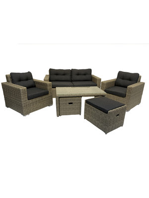 Mondial Living Lounge-Set für 6 Personen Garonne Forest Grey | inkl. Tisch