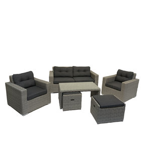 Mondial Living 6-person lounge set Garonne Blended Gray | Incl. table