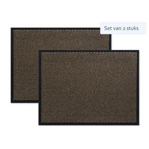 Hamat Set van 2 stuks Hamat Deurmat / Schoonloopmat 60x80cm Bruin