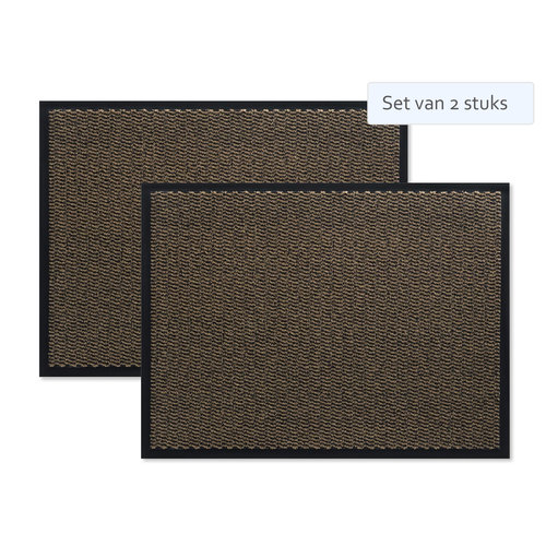 Hamat Set of 2 pieces Hamat doormat / cleaning mat 60x80cm brown