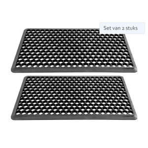 Hamat Set of 2 pieces Hamat Doormat / Ringmat Allegro 40x70cm Black