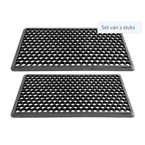 Hamat Set van 2 stuks Hamat Deurmat / Ringmat Allegro 40x70cm Zwart