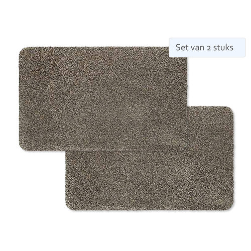 Hamat Set of 2 pieces Hamat Doormat / Droogloopmat Aqua Stop 40x60cm granite