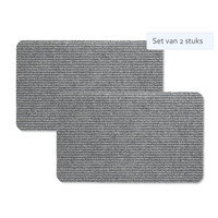 Set of 2 pieces Hamat Doormat / Ribmat Fortuna 40x60cm Grigio