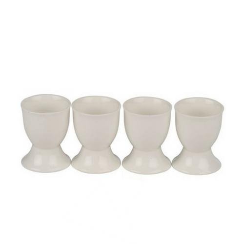 4 pieces of egg cups white - porcelain