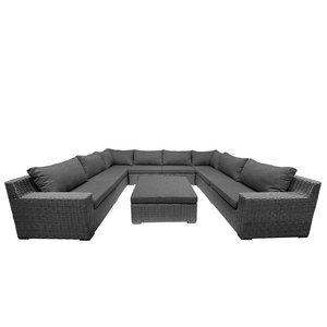 Mondial Living 8-person lounge set Colorado Falcon Gray | U-setup with anthracite pillows