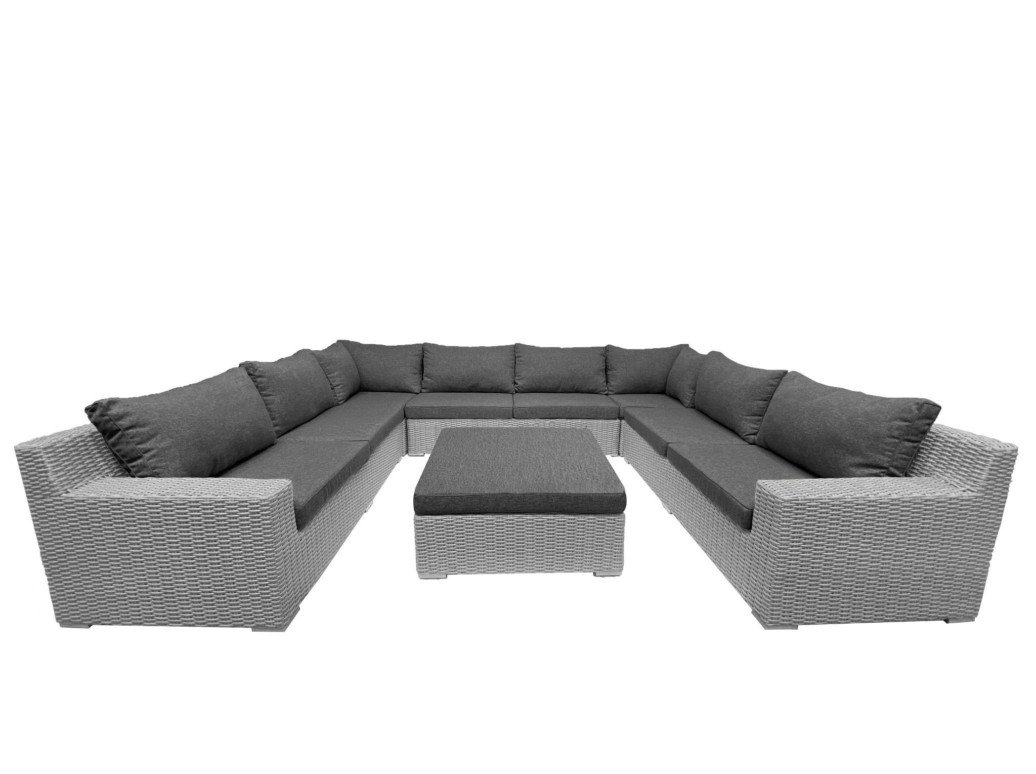 besluiten overeenkomst Preek 8-person lounge set Colorado Blended Gray | U-setup with anthracite pillows  incl. Hocker | Garden | Garden Furniture - Yellow Webshop