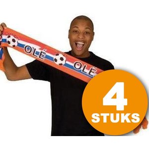 Oranje Feestkleding | 4 stuks Oranje Sjaal | Nederlands Elftal EK/WK Voetbal