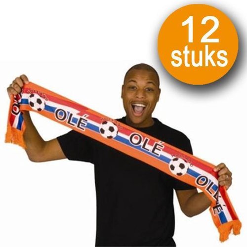 Oranje Versiering | 12 stuks Oranje Sjaal Nederlands Elftal EK/WK Voetbal