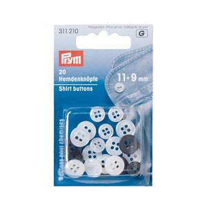 Prym Hemdknöpfe - 11 + 9 mm - 30 Stück