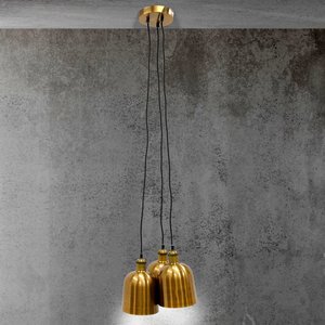 Limineo hanging lamp gold - 3 hoods - 100 cm