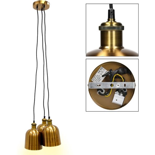 Limineo hanging lamp gold - 3 hoods - 100 cm