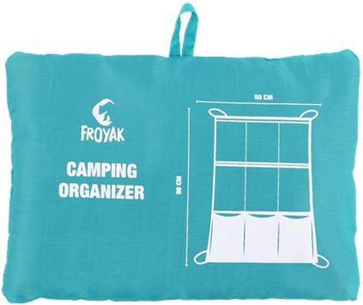 Froyak Camping Organizer - 9 Fächer - faltbar - 60 x 90 cm, Camping