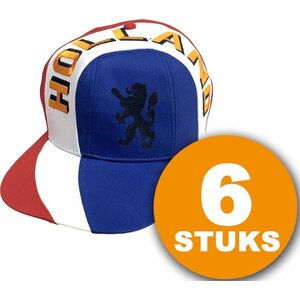 Holland Happiness Gorra de fiesta naranja | Gorra de 6 piezas "Holanda" | Conjunto de fiesta de fútbol para la Eurocopa/Mundial | Rojo, blanco y azul | Adornos naranjas | Paquete de adornos de la selección holandesa | Paquete naranja