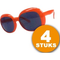 Orange Party Glasses | 4 pieces orange glasses party glasses "Julie" | Party clothing WK ​​Voetbal 2022 | Orange decoration decorative package Dutch national team orange package