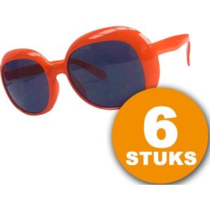 Orange Party Glasses | 6 pieces Orange glasses Party glasses "Julie" | Party clothing WK ​​Voetbal 2022 | Orange decoration decorative package Dutch national team orange package