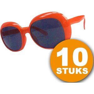 Holland Happiness Oranje Feestbril | 10 stuks Oranje Bril Partybril "Julie" | Feestkleding EK/WK Voetbal | Oranje Versiering Versierpakket Nederlands Elftal Oranjepakket