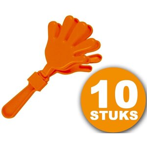 Oranje Feestartikel | 10 stuks Oranje Handjesklapper | Nederlands Elftal EK/WK Voetbal | Oranje Versiering Versierpakket Nederlands Elftal Oranjepakket