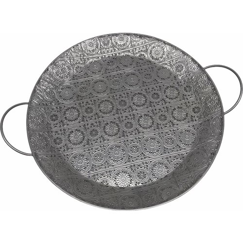 Decorative tray Ø34 cm | Silver Decorative scale