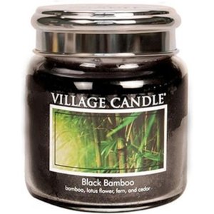 Village Candle Bougie de village en bambou noir 9,5 x 11 cm de cire noire