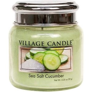 Village Candle Village Candle Geurkaars Sea Salt Cucumber 7 cm Wax Lichtgroen