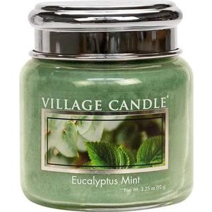 Village Candle Bougie de village parfumée bougie eucalyptus menthe 7 cm vert vert