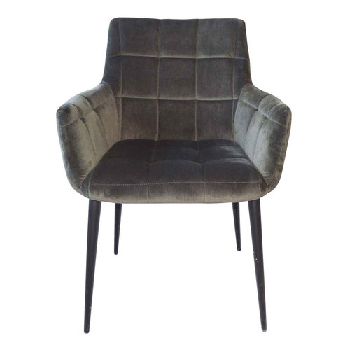 PTMD PTMD Flair Chairs – 60,5 x 61,5 x 85,5 cm – Samt/Metall – Grau