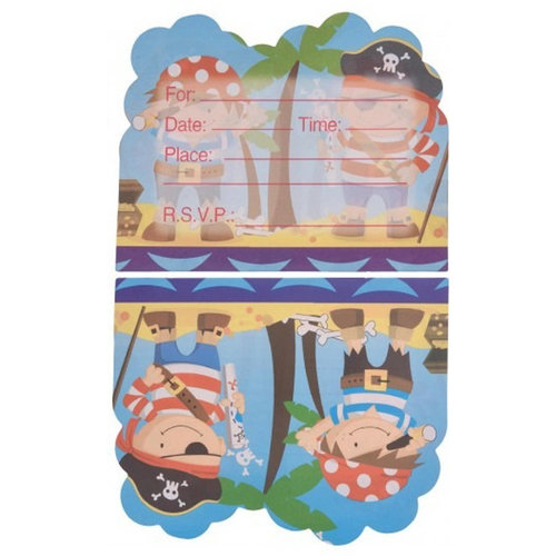 Invitations Pirate Junior Paper Blue 8 pièces