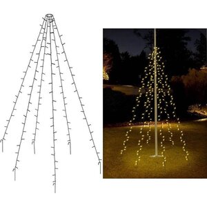 Éclairage de mât de drapeau - 192 LED - 208 cm de haut - lumière blanche chaude - étanche Éclairage de mât de drapeau - 192 LED - 208 cm de haut - lumière blanche chaude - étanche