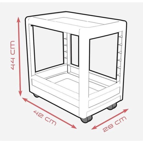 Kitchen trolley gray 28x42x44cm - plastic