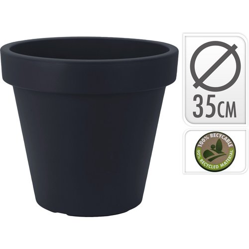 Kunststoff-Blumentopf rund | Ø35cm | Schwarz Kunststoff-Blumentopf rund | Ø35cm | Schwarz