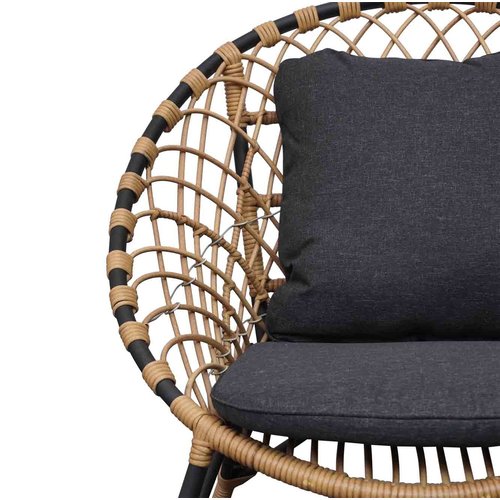 Mondial Living Lounge chair Amos Charcoal | Incl. cushions