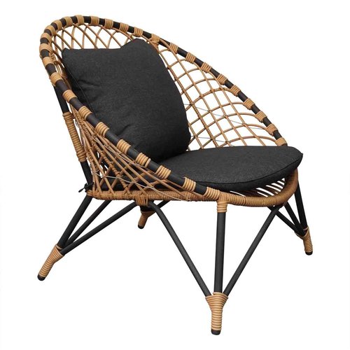 Mondial Living Lounge chair Amos Charcoal | Incl. cushions