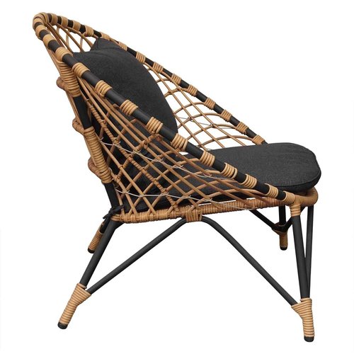 Mondial Living Lounge chair Amos Charcoal | Incl. cushions