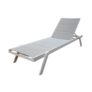 Mondial Living Lounger en aluminium Banka blanc / gris clair - réglable et empilable