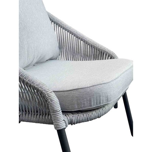 Mondial Living Lounge Set Natal Grey 4-Stück | Aluminium mit Seilgeflecht