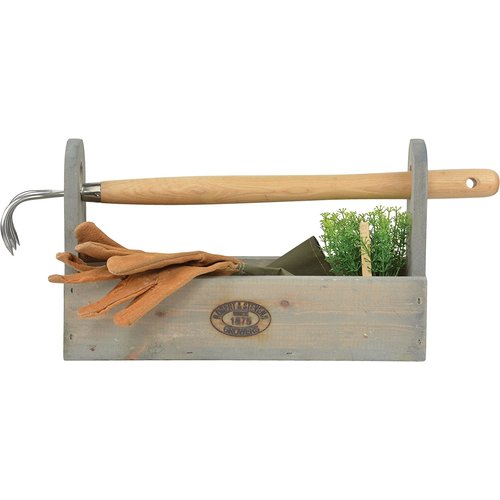 EsssCert Design Holzwerkzeugkasten Tuinkist NG37 - Abmessungen 39 x 12,5 x 25 cm - einschließlich kurzer Gartenrake EsssCert Design Holzwerkzeugkasten Tuinkist NG37 - Abmessungen 39 x 12,5 x 25 cm - einschließlich kurzer Gartenrake