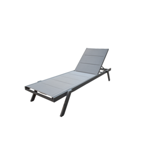 Mondial Living Aluminium Lounger Banka Anthracite - réglable et empilable