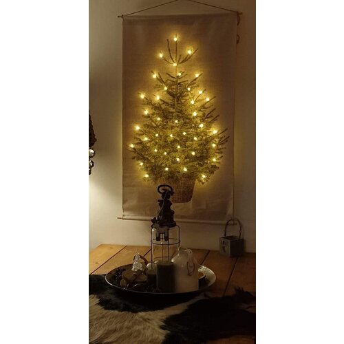 Countryfield Countryfield Wandtuch Weihnachtsbaum mit LED - 60 x 110 cm Countryfield Countryfield Wandtuch Weihnachtsbaum mit LED - 60 x 110 cm