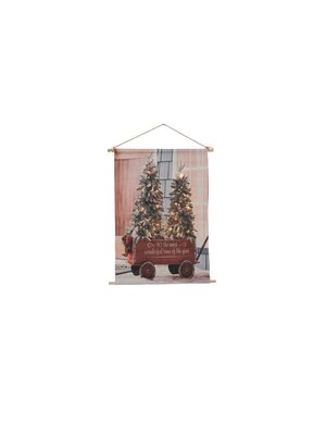 Countryfield Countryfield Wanddoek Kerstboom met 40 LED Lichtjes - 66 X 110 cm
