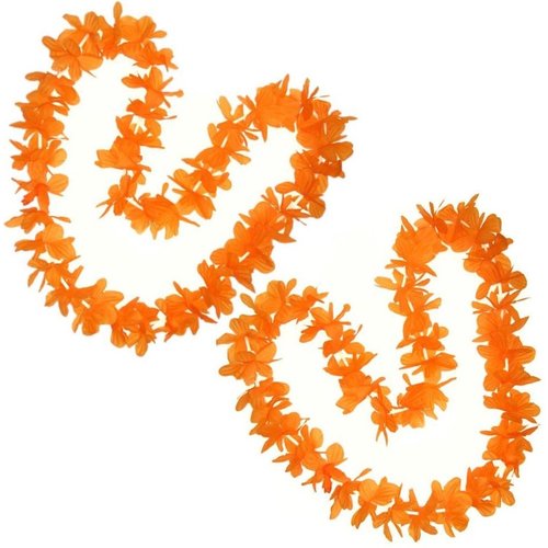 Package of 3x pieces Oranje Hawaii Krans Slingers