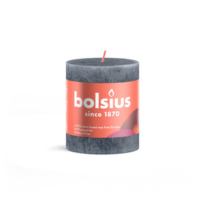 Bolsius Bolsius Stompkaars Slate Blue - Ø68 mm - Hoogte 8 cm - Blauw - 35 Branduren