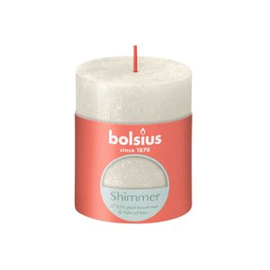 Bolsius Bolsius Stompkaars Shimmer Ivory - Ø68 mm - Hoogte 8 cm - Ivoor - 35 Branduren