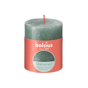 Bolsius Bolsius Stub Candle Shimmer bleu oxyde - Ø68 mm - Hauteur 8 cm - Bleu - 35 heures de combustion