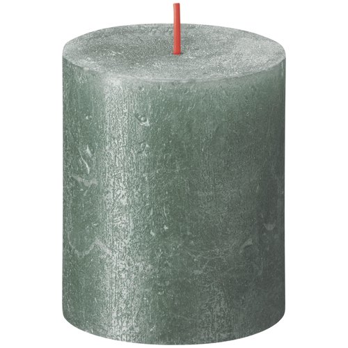 Bolsius Bolsius Stub Candle Shimmer bleu oxyde - Ø68 mm - Hauteur 8 cm - Bleu - 35 heures de combustion