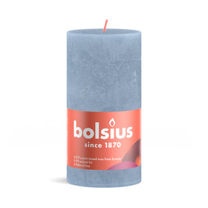 Bolsius Bolsius Stub Candle Shimmer ciel bleu - Ø68 mm - Hauteur 13 cm - Bleu - 60 heures de brûlure